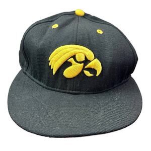Nike 643 University Of Iowa Hawkeyes Adult 7 1/8 Black 100% Wool Baseball Cap